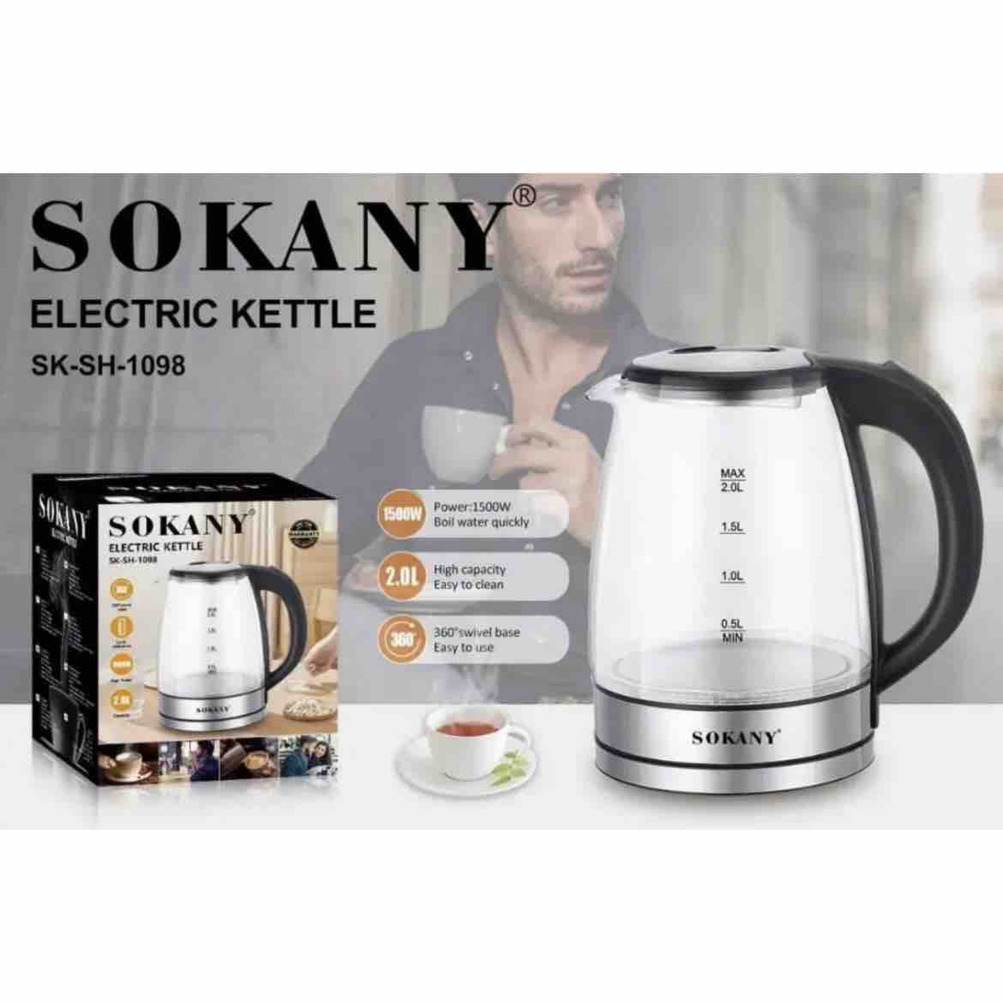 Električni bokal Sokany 2L