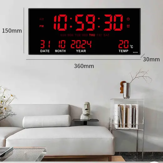 Digitalni zidni sat sa kalendarom i temperaturom