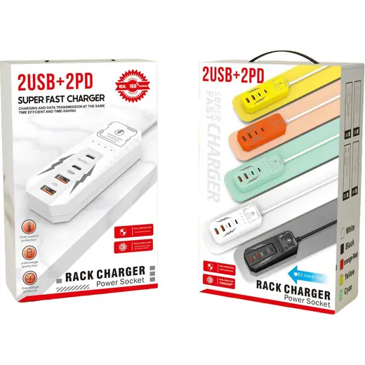 Višenamenski punjač sa 2 USB i 2 PD porta
