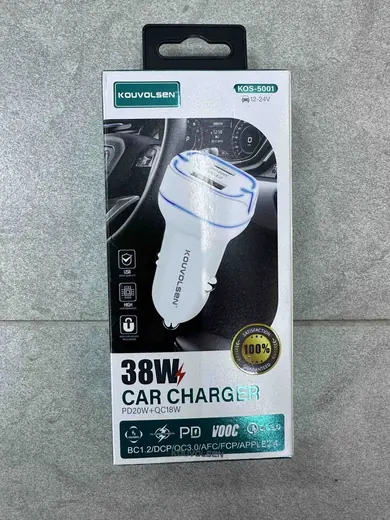 Auto punjač 38W sa USB PD i QC 3.0 podrškom