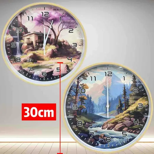 Zidni sat sa pejzažom 30cm