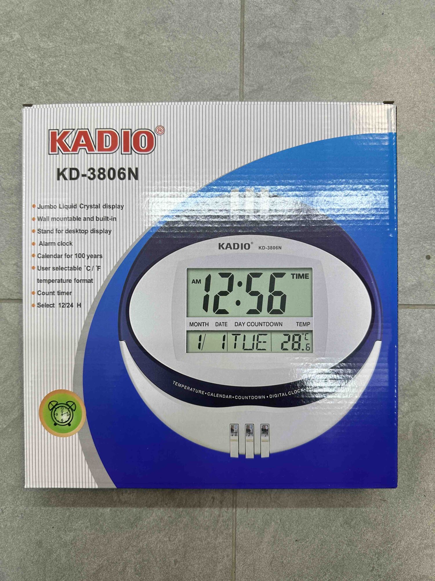 Digitalni zidni sat Kadio KD-3806N
