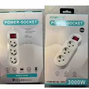 Produžni kabel sa tri utičnice i prekidačem
