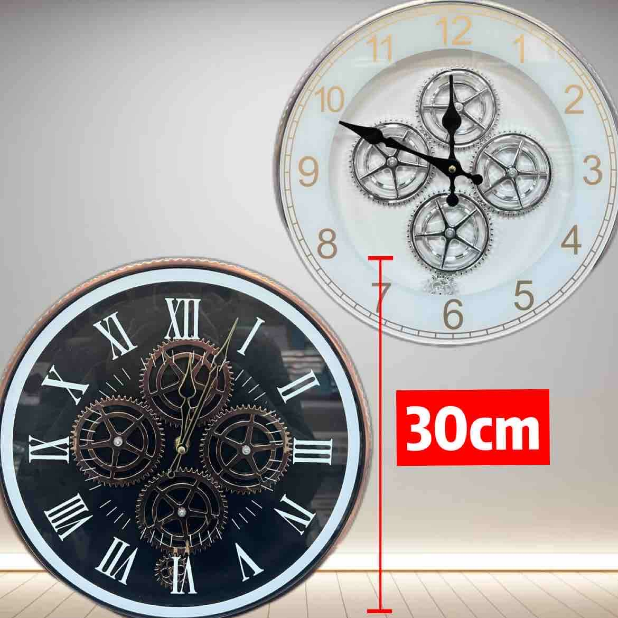 Zidni sat sa zupčanicima 30cm