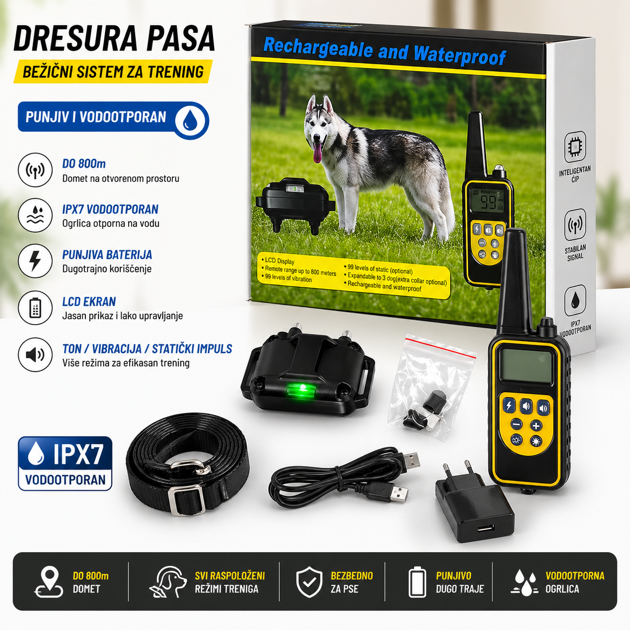 Bežični sistem za dresuru pasa sa velikim dometom