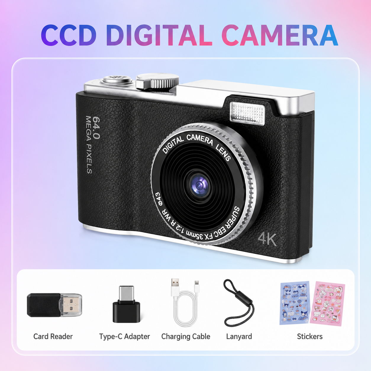 Dečiji digitalni fotoaparat 4K – retro CCD stil