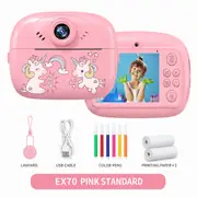 Dečiji instant fotoaparat sa štampačem – roze jednorog