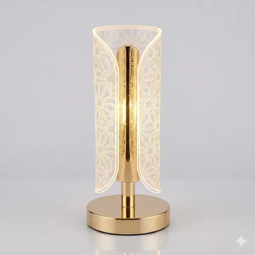 Elegantna dekorativna LED lampa sa zlatnim postoljem i modernim dizajnom