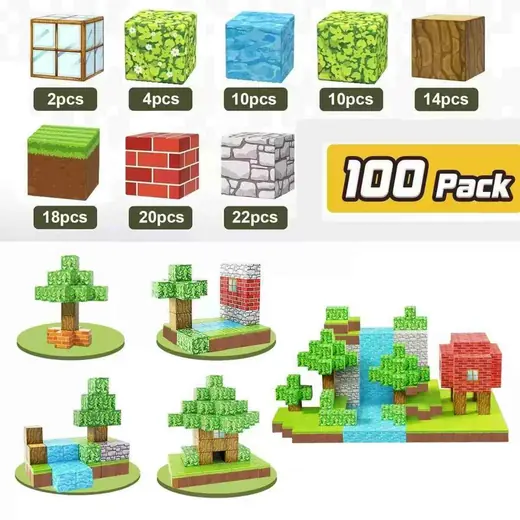 Magnetne kocke za slaganje – set 100 komada