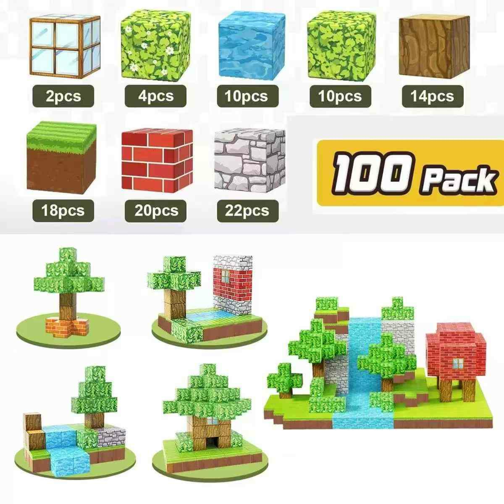 Magnetne kocke za slaganje – set 100 komada