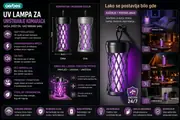 Prenosiva UV lampa protiv komaraca sa kukom za kačenje
