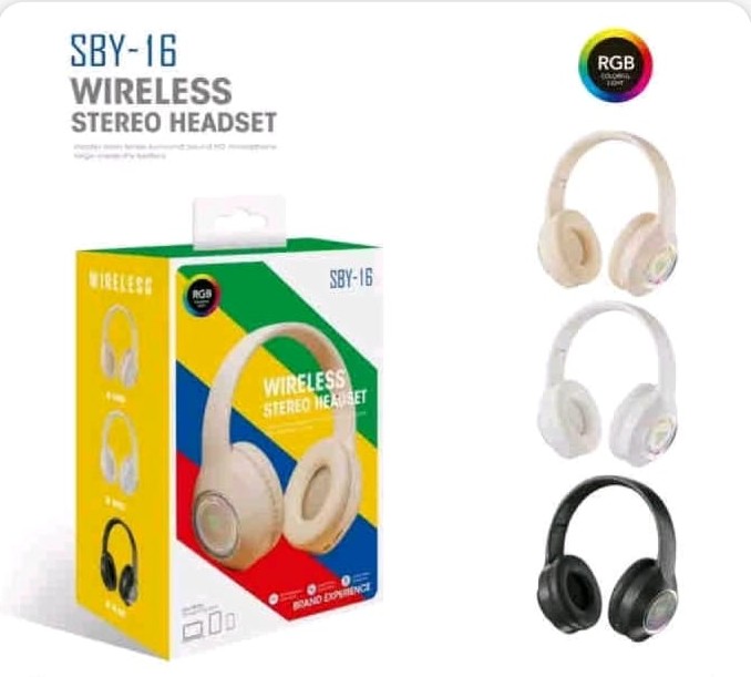 SBY-16 bežične stereo slušalice sa RGB osvetljenjem
