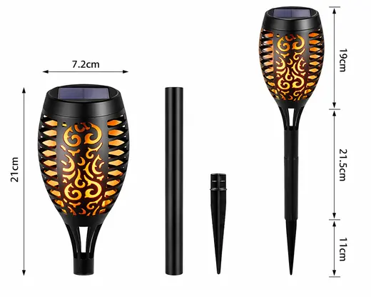 Solarna baštenska lampa sa efektom plamena