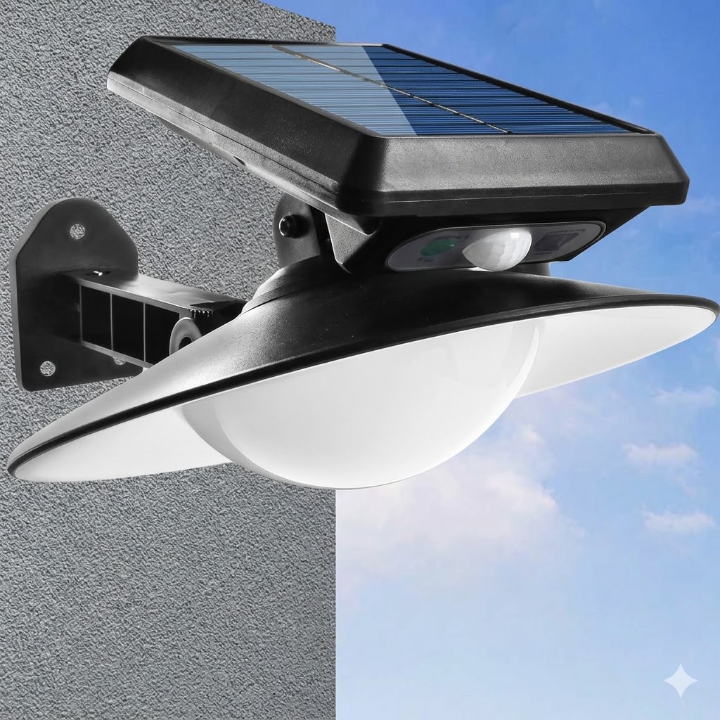 Solarna LED lampa sa senzorom pokreta, idealna za dvorište