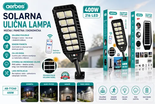 Solarna ulična LED lampa 400W