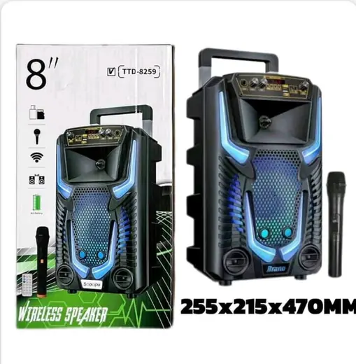 TTD-8259 prenosivi Bluetooth zvučnik od 8" sa mikrofonom